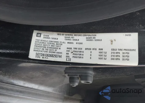 2006 Hummer H3 Suv z USA, uszkodzony, nr VIN 5GTDN136368293744